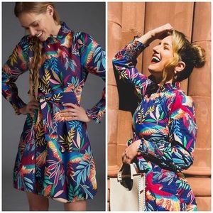 NWT ANTHRO FARM RÍO AVES MINI DRESS